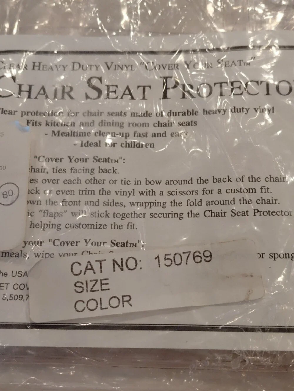 NEW Laminet Clear Chair Seat Protectors - Set of 3 (Transparent)